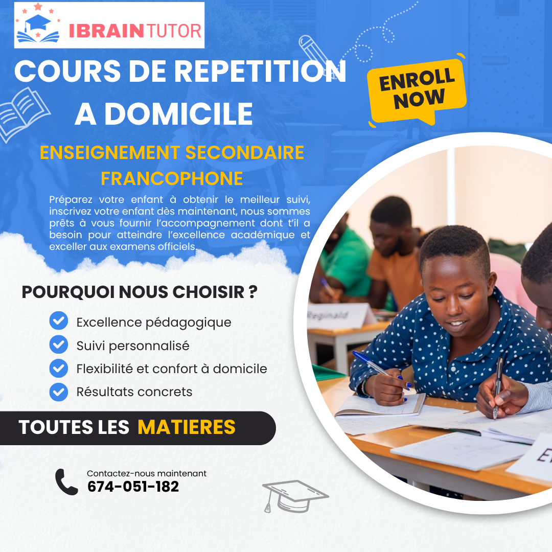 COURS DE REPETITION A DOMICILE IBRAIN TUTOR